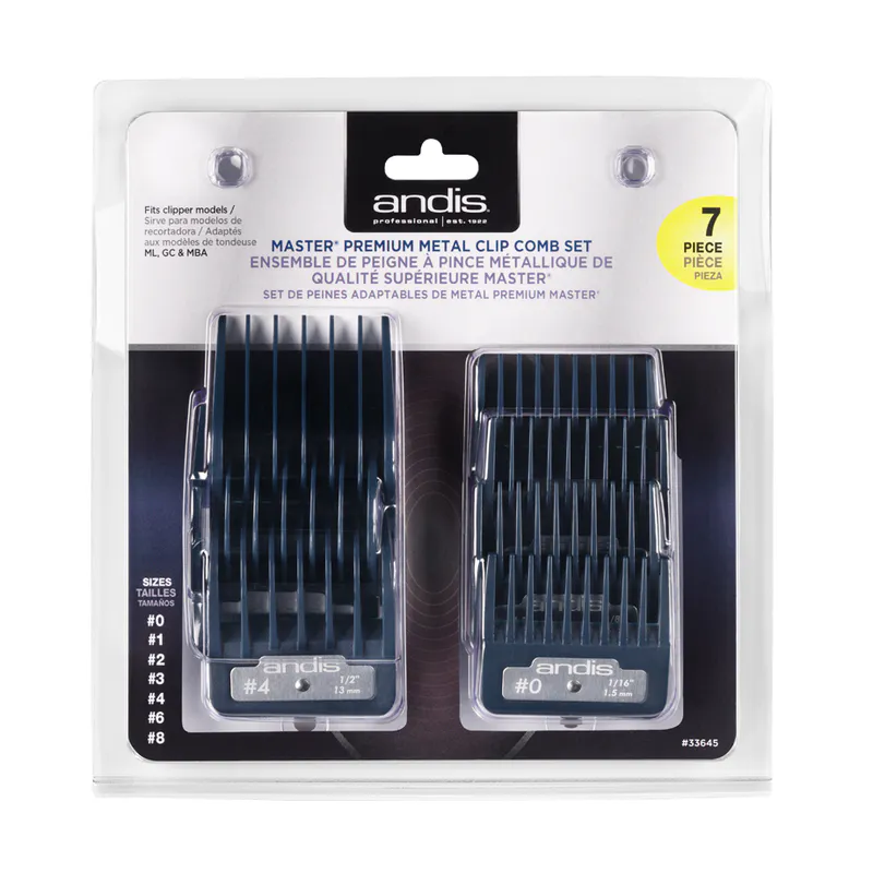 Набор пластиковых гребней Andis Master Premium Metal Clip - Изображение 1