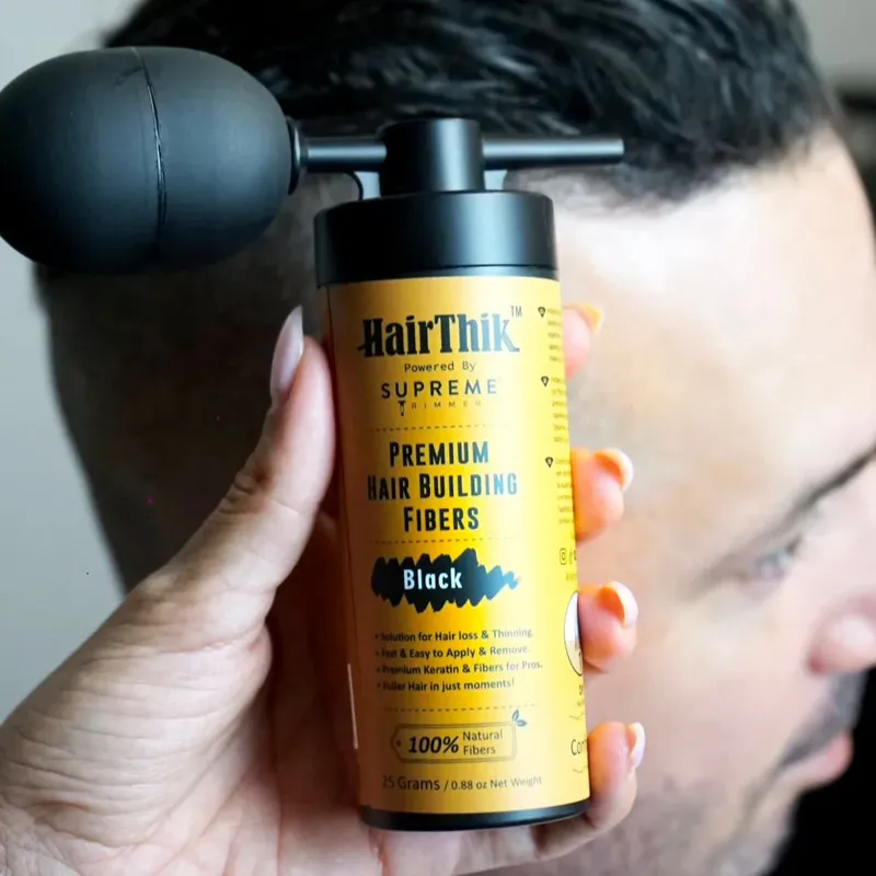Волокна для волос с аппликатором STpro Hair Thik для загущения волос - Изображение 5